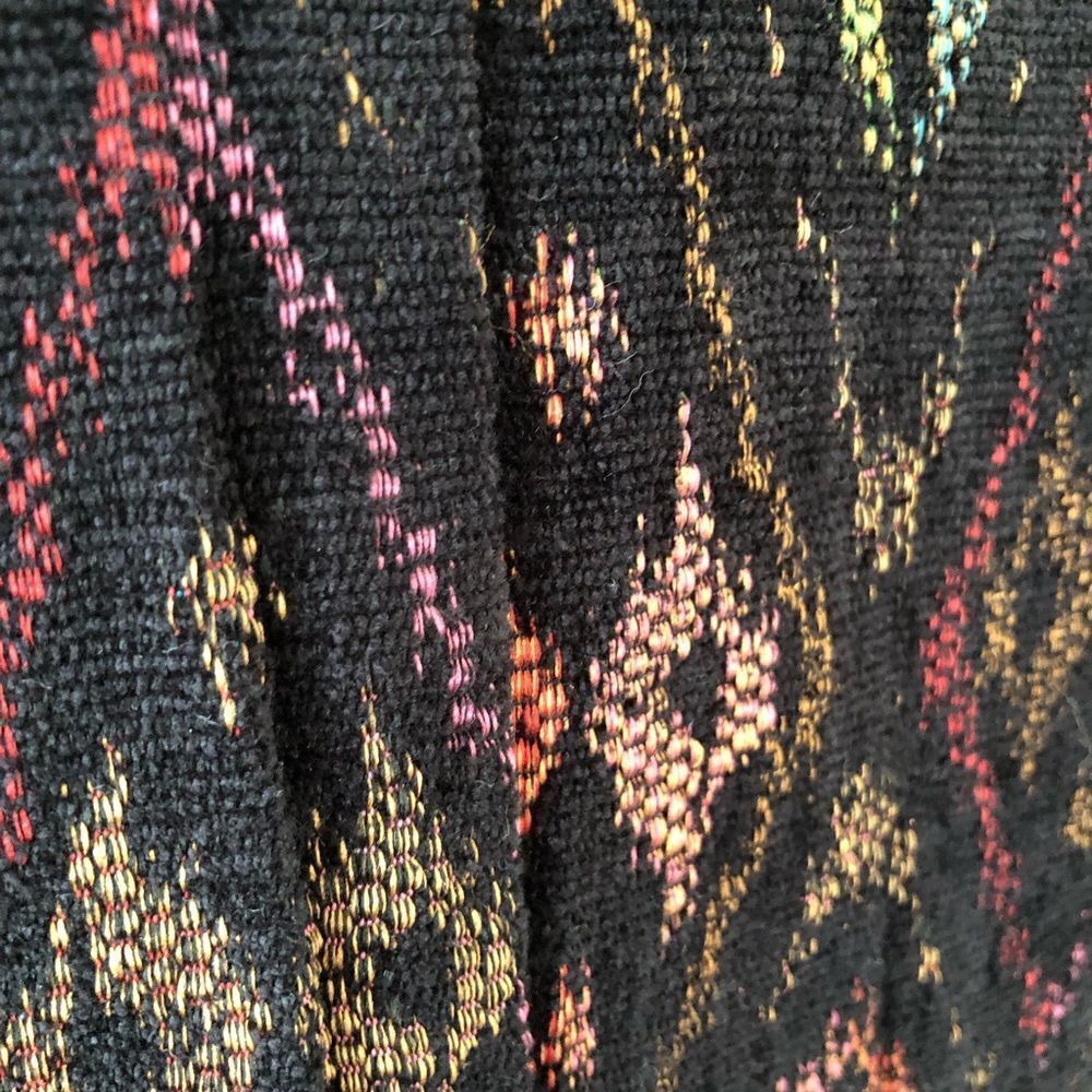 Christopher & Banks Black Colorful Patterned Leather Trim Vest Medium - Picture 7 of 9